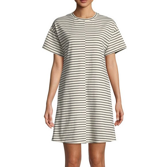 NWT Theory Relaxed Combo Stripe Shift Dress–Chic Everyday & Travel-Ready Classic - Picture 3 of 9